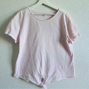 Old Navy | Tie Front Tee | Light Pink | Size Large